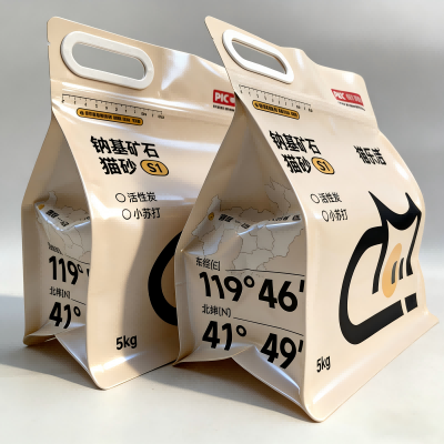 Восьмисторонній герметичний мішок для котячого туалету з ручкою на блискавці